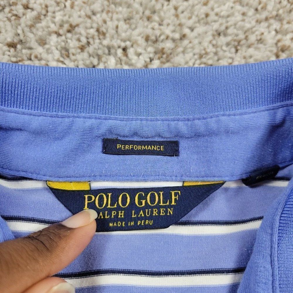 Polo Golf Ralph Lauren Performance Shirt Mens XL Blue Breakers Palm Beach MARKS - Picture 2 of 10